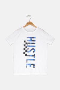 Big Boys Hustle Graphic T-Shirt  Hustle White