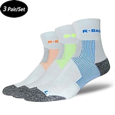Men's 3 Pairs Ankle Socks CompressionSocks Sneaker Socks Low Cut Socks Running Socks Blue Orange Color Color Block Sports  Outdoor Casual Daily Medium Spring  Summer Stylish Classic Lightinthebox