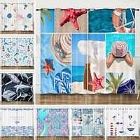 2 Panels Blackout Curtain Drapes Summer Beach Thermal Insulated Curtains for Bedroom Living Room Modern Grommet Window Lightinthebox - thumbnail