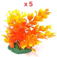 Aquarium Plastic Plant - M406-W7XH13 Cm Pack Of 5