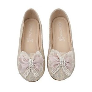 Girls' Flats Flat Comfort Flower Girl Shoes Princess Shoes Lace Mesh Dress Shoes Toddler(9m-4ys) Little Kids(4-7ys) Wedding Party Party  Evening Bowknot Pearl Pink Champagne White Fall Spring miniinthebox