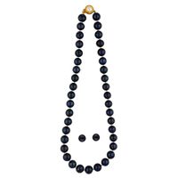 Jagdamba Pearls Single Line Black Pearl Necklace