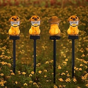 Led Solar Welcome Lawn Lamp Dog Ground Garden Light Outdoor Waterproof Solar Landscape Stakes Light for Yard Walkway Decoration miniinthebox