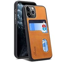 Phone Case For Apple Classic Series iPhone 12 Pro Max 11 X XR XS Max Bumper Frame Dustproof Card Holder Slots Solid Colored TPU PU Leather miniinthebox - thumbnail