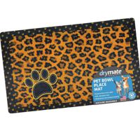 Drymate Tan Leopard Pet Bowl Place Mat 12 X 20 Inches