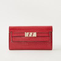 Sasha Animal Textured Flap Wallet with Button Closure