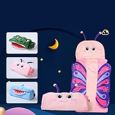 Children's Cartoon Butterfly Sleeping Bag, Children's Warmth and Anti Kick Plush Sleeping Bag, Foldable Baby Sleeping Bag Machine Washable, Cuddly Blanket for Girls and Boys Lightinthebox