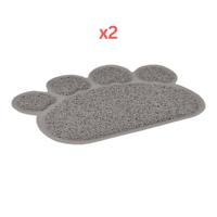 Flamingo Pitou Matti Paw Cat Litter Tray Mat Grey - Small (Pack of 2)