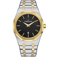 Tornado Men's Analog Display Watch & Stainless Steel Strap, Gold - T9009-TBTB
