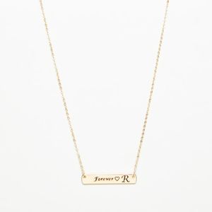 Sentiments Necklace with Alphabet R Bar Pendant