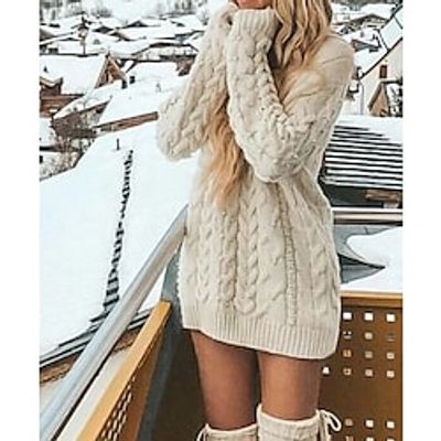 Women's Pullover Sweater Jumper Crochet Knit Tunic Knitted Solid Color Crew Neck Stylish Casual Daily Holiday Fall Winter White S M L Long Sleeve Lightinthebox Women's Pullover Sweater Jumper Crochet Knit Tunic Knitted Solid Color Crew Neck Stylish Casual Daily Holiday Fall Winter White S M L Long Sleeve Lightinthebox
