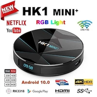 Android 10 HK1MAX MINI Smart TV Box 2.4G/5G Wifi RK3318 Quad Core BT 4.0 RAM 2GB 4GB16G /32G 64G Google Media Player Voice Control Youtube Set Top Box Support IP TV miniinthebox