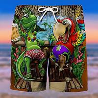 Men's Shorts Summer Shorts Casual Shorts Pocket Drawstring Elastic Waist Graphic Tree Flower / Floral Breathable Soft Short Casual Daily Holiday Fashion Streetwear Brown Green Micro-elastic Lightinthebox