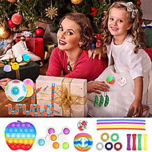 34 pcs Fidget Toys Pack Anti Stress Toy Set Marble Relief Gift for Adults Children Sensory Antistress Relief Figet Toys Box miniinthebox