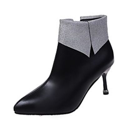 Women's Boots High Heel Pointed Toe Rubber Black miniinthebox