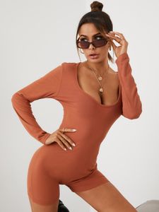 YOINS BASICS Casual Square Neck Bodycon Mini Playsuit