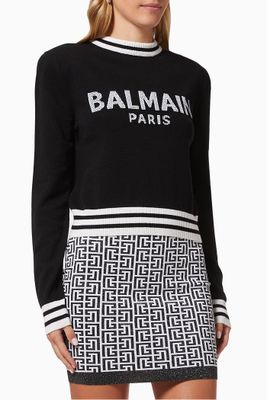 Logo Crop Sweater in Cashmere