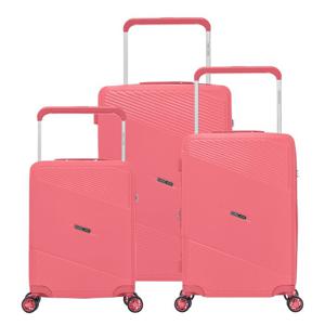 PARA JOHN Effortless Travel with Our Sleek 3-Piece Polypropylene WIDE HANDLE Spinner Luggage Set PINK