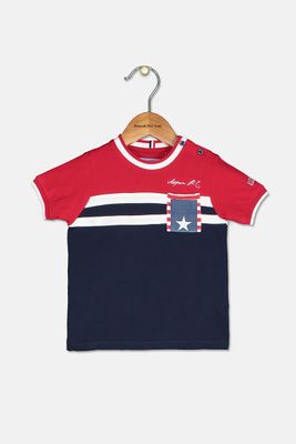 Toddler Boys Chest Pocket Tee Red/Navy Combo Toddler Boys Chest Pocket Tee Red/Navy Combo