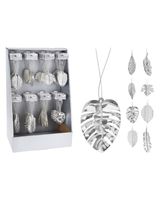 Homesmiths Christmas Hang Deco Leaf Silver 9cm Assorted 1 Piece