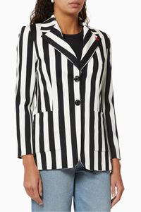 Single-Breasted Striped Blazer