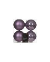 Kaemingk Decoris 10cm Baubles Shatterproof Shiny & Matt Mix Crystal Lilac