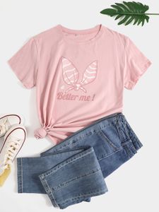 BASICS Plus Size Crew Neck Graphic Letter Short Sleeves Tee