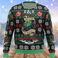 Snowflake Retro Vintage Gothic Men's Print Knitting Ugly Christmas Sweater Pullover Sweater Jumper Knitwear Outdoor Daily Vacation Christmas Long Sleeve Crewneck Sweaters Green Fall Winter S M L Lightinthebox - thumbnail