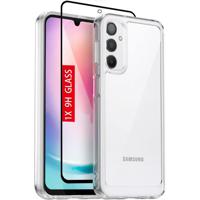 Samsung Galaxy A24 Case Clear |Tempered Glass Screen Protector|Built-in 4 Airbags|Not-Yellowing| Military-Grade Shockproof Protective Phone Case fo...