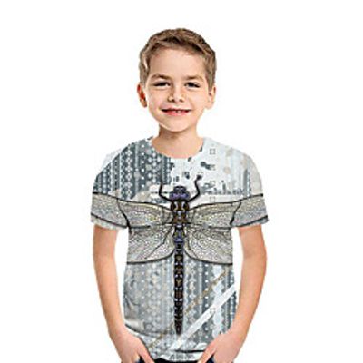 Kids Boys' T shirt Tee Short Sleeve Graphic Print Gray Children Tops Summer Active Regular Fit 3-13 Years miniinthebox