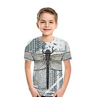 Kids Boys' T shirt Tee Short Sleeve Graphic Print Gray Children Tops Summer Active Regular Fit 3-13 Years miniinthebox - thumbnail