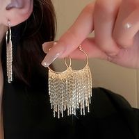 Women's Stud Earrings Drop Earrings Hoop Earrings Tassel Fringe Drop Punk Vintage Stylish Simple Luxury Earrings Jewelry Silver / Gold For Party Street Daily Holiday Festival 1 Pair miniinthebox - thumbnail