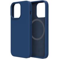 Protect iPhone 14 Pro Silicon Mag safe Case Blue + Tempered Glass|SMIP14PBLU|