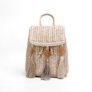 2022 cross-border new straw woven bag european and american retro tassel shoulder bag women wholesale woven pu stitching messenger bag Lightinthebox