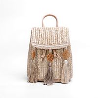 2022 cross-border new straw woven bag european and american retro tassel shoulder bag women wholesale woven pu stitching messenger bag Lightinthebox - thumbnail