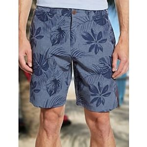 Men's Shorts Summer Shorts Beach Pants Pocket Flower / Floral Comfort Breathable Outdoor Daily Going out Fashion Streetwear Blue miniinthebox