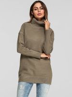 Pure Color High Collar Sweaters