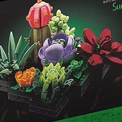Succulent (771pcs)10313 Floral Bonsai Orchid Eternal Flower Puzzle Assembly Block Toy Creative Bouquet Gift Lightinthebox