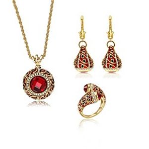 Women's Cubic Zirconia Bridal Jewelry Sets Geometrical Flower Fashion Gold Plated Imitation Diamond Earrings Jewelry Gold For Party Wedding 1 set miniinthebox
