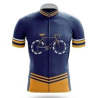 21Grams Men's Short Sleeve Cycling Jersey Stripes Bike Shirt Mountain Bike MTB Road Bike Cycling Blue Yellow Quick Dry Moisture Wicking Sports Clothing Apparel  Athleisure Lightinthebox - thumbnail