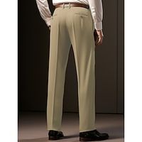 Men's Dress Pants Trousers Pleated Pants Suit Pants Pocket Plain Comfort Breathable Outdoor Daily Going out Fashion Casual Black Royal Blue Lightinthebox - thumbnail