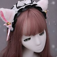 Cute Lolita Lace Bow Cat Headdress Handmade Cat Ears Headband Hair Accessories Lightinthebox - thumbnail