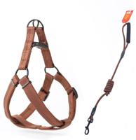 Helepet Round Dog Leash Harness Brown XS