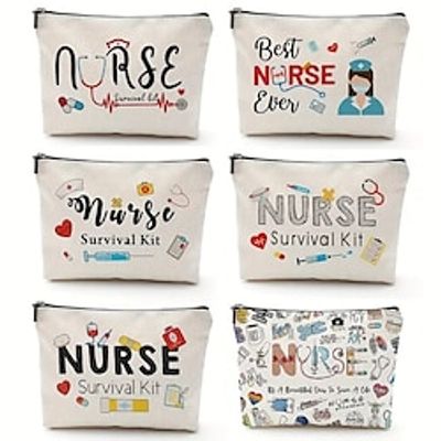 Nurse Survival Kit Nurse Practitioner Gifts Nursing Makeup Bags Cosmetic Funny Travel Pouch Bag for Women Nurses Practitioner Supplies Lightinthebox