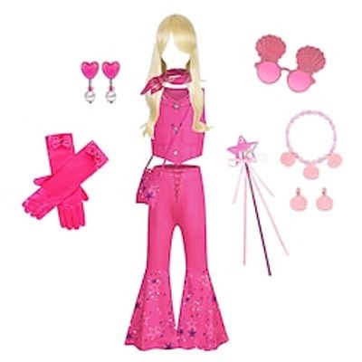 Princess Cowgirl Doll Cosplay Costume Outfits Girls' Movie Cosplay Hot Pink Pink 1 Pink 2 Top Pants Gloves Halloween Masquerade Polyester Lightinthebox