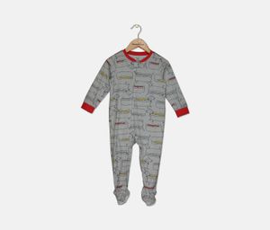 Baby Boys Footed Hot Dog Pajamas  Red/Grey