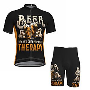 Men's Short Sleeve Cycling Jersey with Shorts Summer Spandex Black Oktoberfest Beer Bike Quick Dry Moisture Wicking Sports Letter  Number Mountain Bike MTB Road Bike Cycling Clothing Apparel Lightinthebox