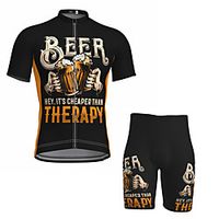 Men's Short Sleeve Cycling Jersey with Shorts Summer Spandex Black Oktoberfest Beer Bike Quick Dry Moisture Wicking Sports Letter  Number Mountain Bike MTB Road Bike Cycling Clothing Apparel Lightinthebox - thumbnail