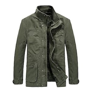 Men's Hiking Jacket Winter Military Tactical Jacket Casual Lightweight Hooded Cargo Coat Windbreaker Outdoor Warm Windproof Jacket Top Camping Hunting Fishing Lightinthebox