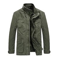 Men's Hiking Jacket Winter Military Tactical Jacket Casual Lightweight Hooded Cargo Coat Windbreaker Outdoor Warm Windproof Jacket Top Camping Hunting Fishing Lightinthebox - thumbnail